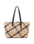 Anne Klein Oatmilk-Black Plaid/Black Woven Tote With Pouch