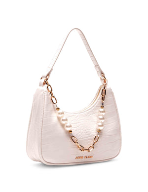 Anne Klein  Croco Hobo With Pearl Chain Swag