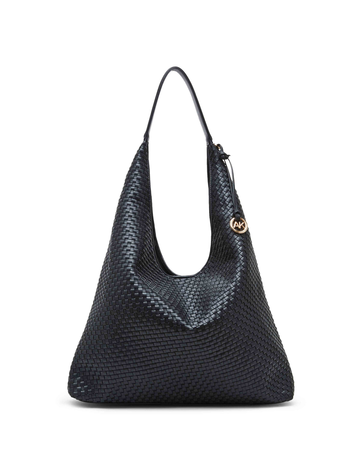 Anne Klein Black Large Woven Hobo With Pouch