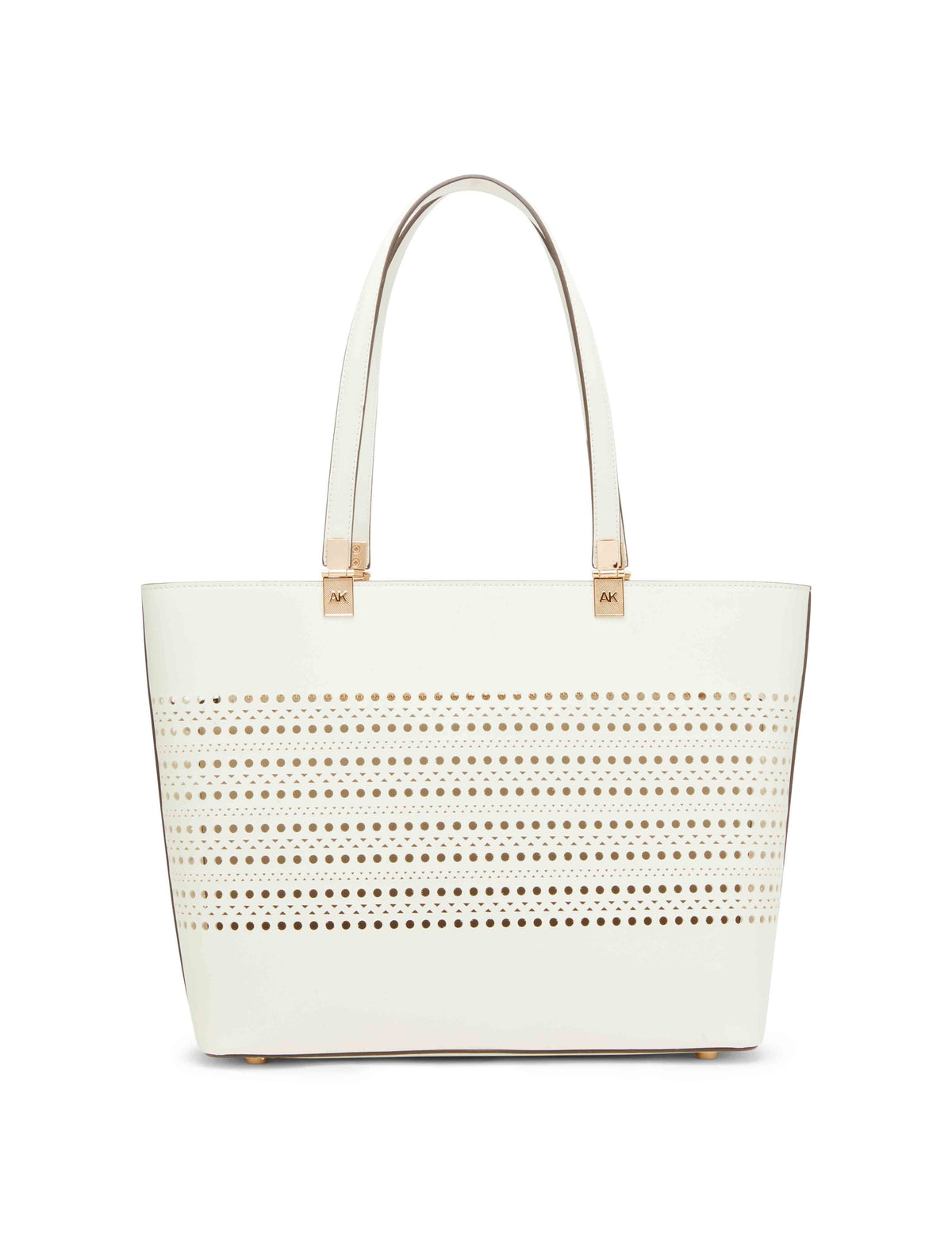 Anne Klein  Perforated Tote With Straw Pouch