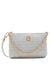 Anne Klein Silver Ruched Crossbody With Chain Swag