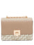 Anne Klein Truffle Tonal Tile Lion/ Truffle Convertible Flap Shoulder Bag In Tonal Tile Lion Logo