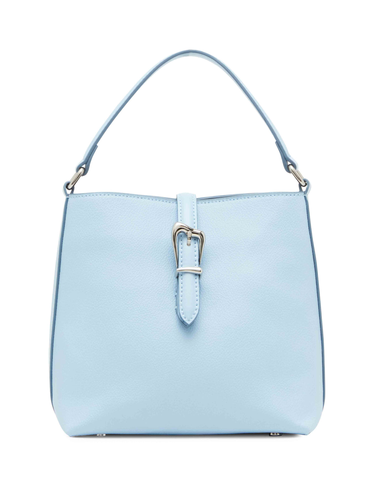 Anne Klein Cloud Blue Sculpted Buckle Bucket Bag