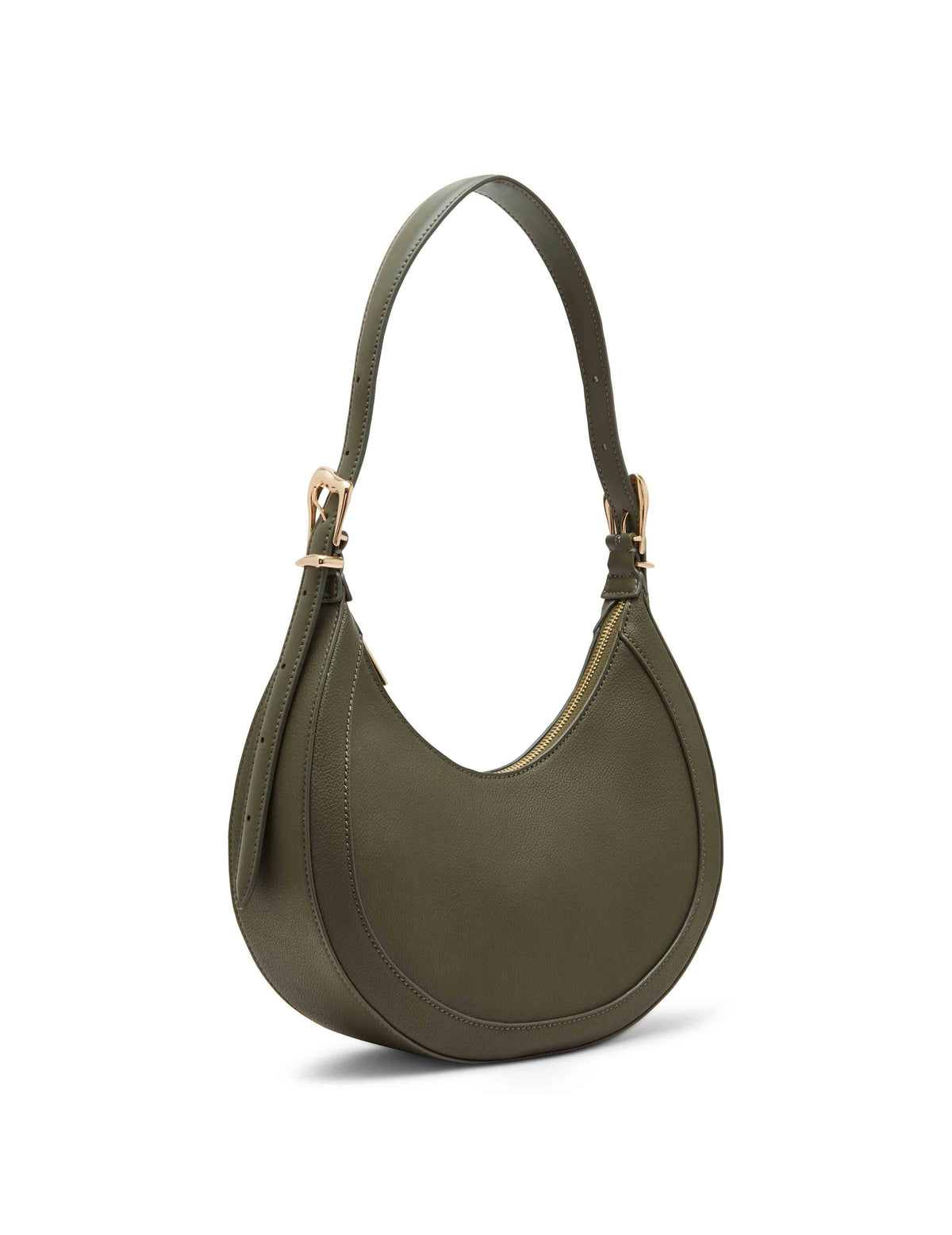 Anne Klein Sculpted Buckle Crescent Shoulder Bag