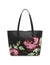 Anne Klein Black floral Bonded Dark Floral Tote With Pouch