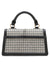 Anne Klein  Flap Top Crossbody In Micro Houndstooth With Enamel Turn Lock