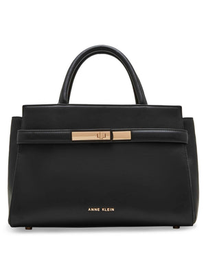 Anne Klein Black Convertible Ew Satchel With Turn Lock