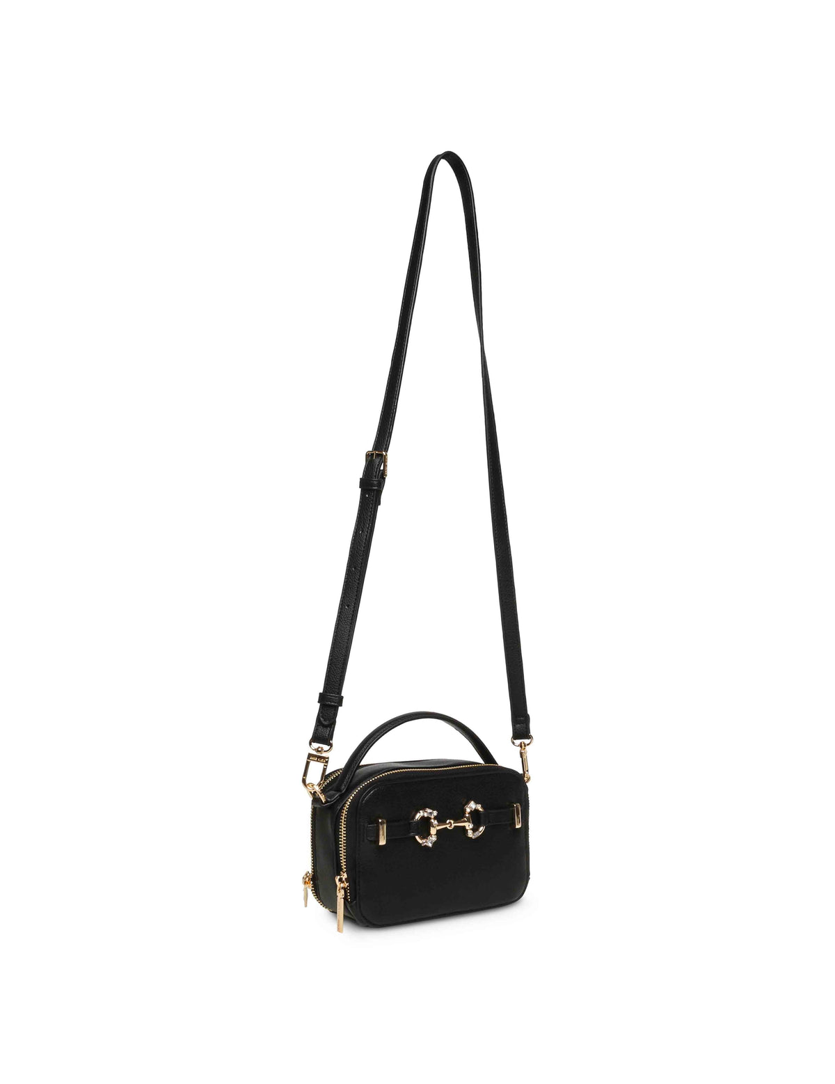 Anne Klein  Double Zip Camera Bag With Embellished Horse Bit Detailing