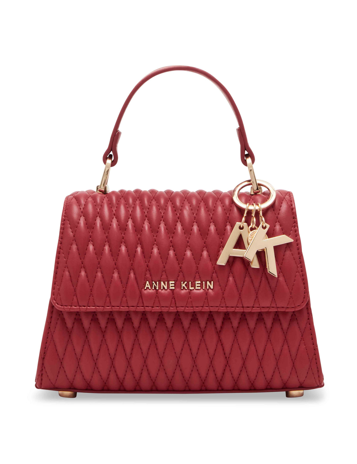 Anne Klein Crimson Mini Satchel With  Charms And Convertible Strap