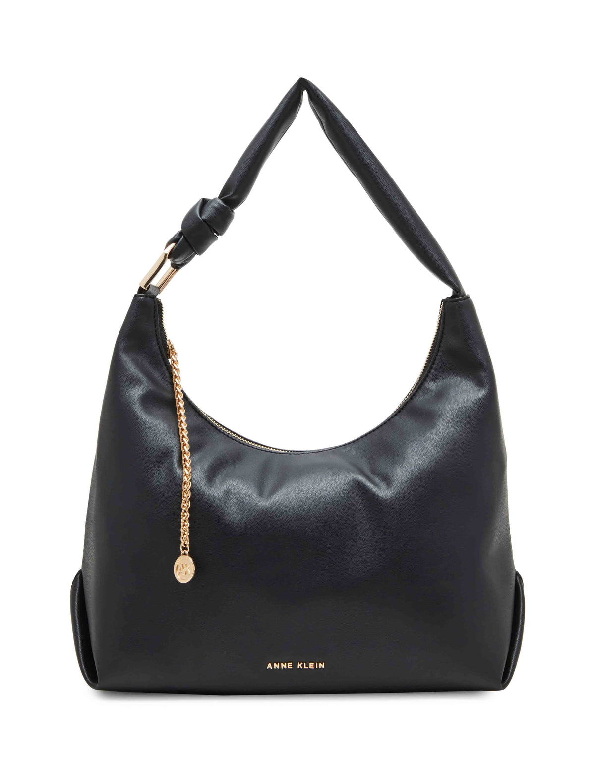 Anne Klein Black Medium Soft Knot Hobo