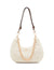 Anne Klein Cream/ Chestnut All Over Sherpa Crescent Shoulder Bag