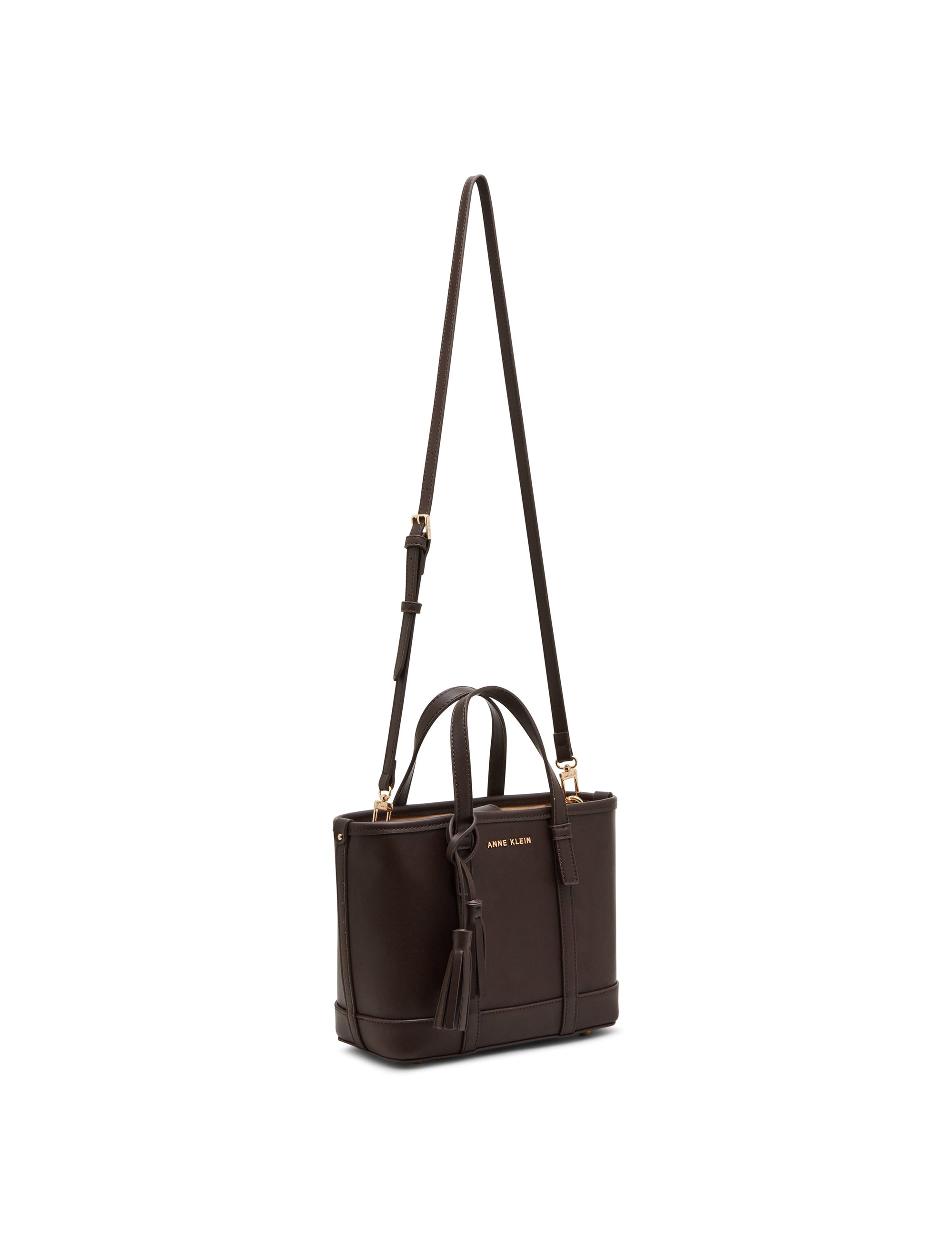 Anne Klein Black Bag With Brown Handles Anne Klein Mini Tote With