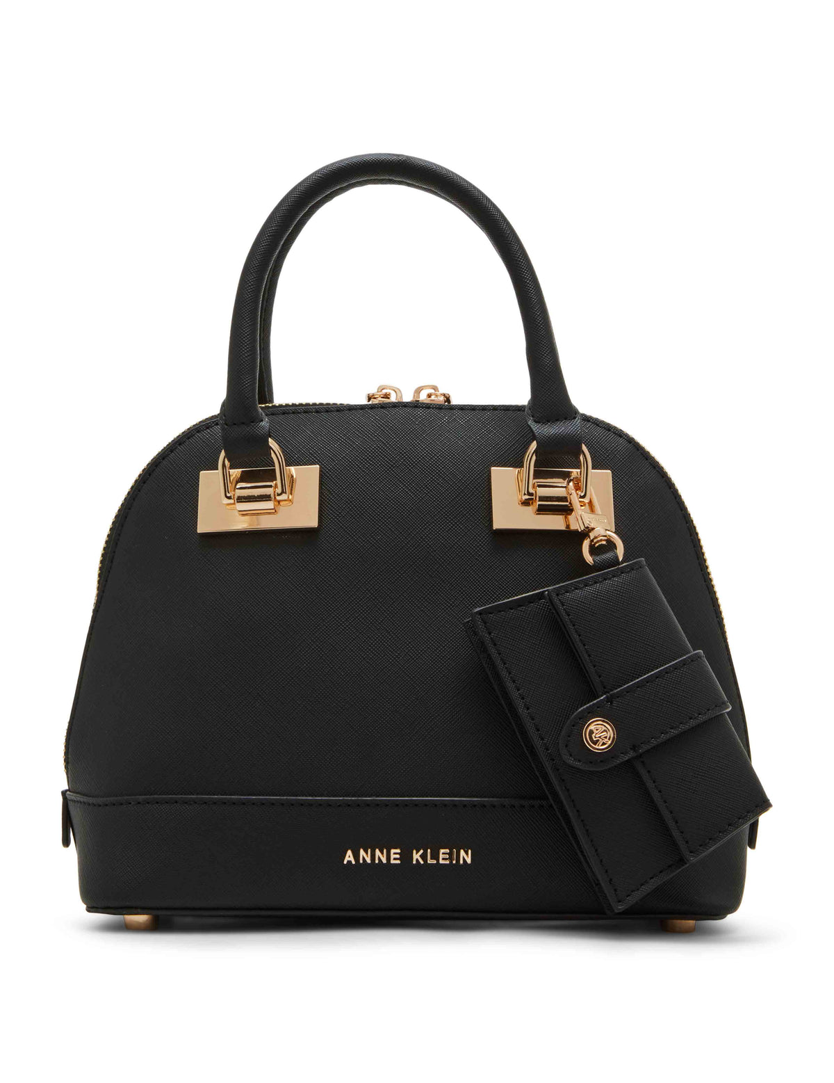 Anne Klein Black Dome Satchel &amp; Convertible Strap