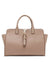 Anne Klein Timeless Taupe Sculpted Buckle Satchel & Detachable Strap