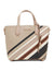 Anne Klein Placed Bias Stripe/Timeless Taupe Bonded Mini Tote & Detachable Xbody Strap