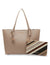 Anne Klein Timeless Taupe/Placed Bias Stripe Large Bonded Tote