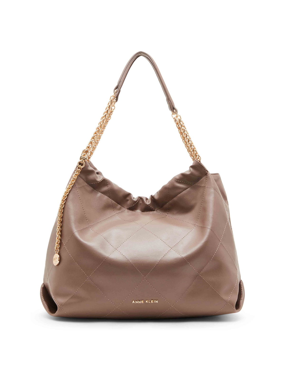 Soft stitched quilted hobo with chain strap Anne Klein