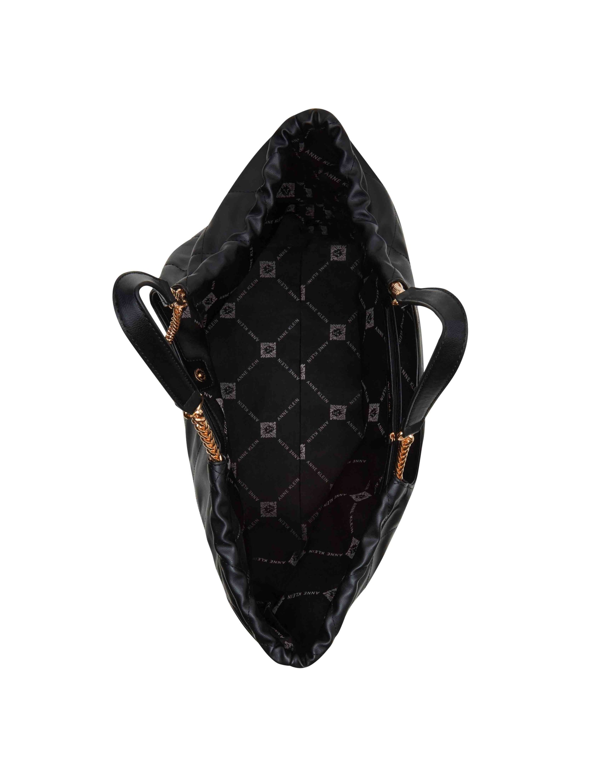 Large stitched quilted tote with chain strap Anne Klein