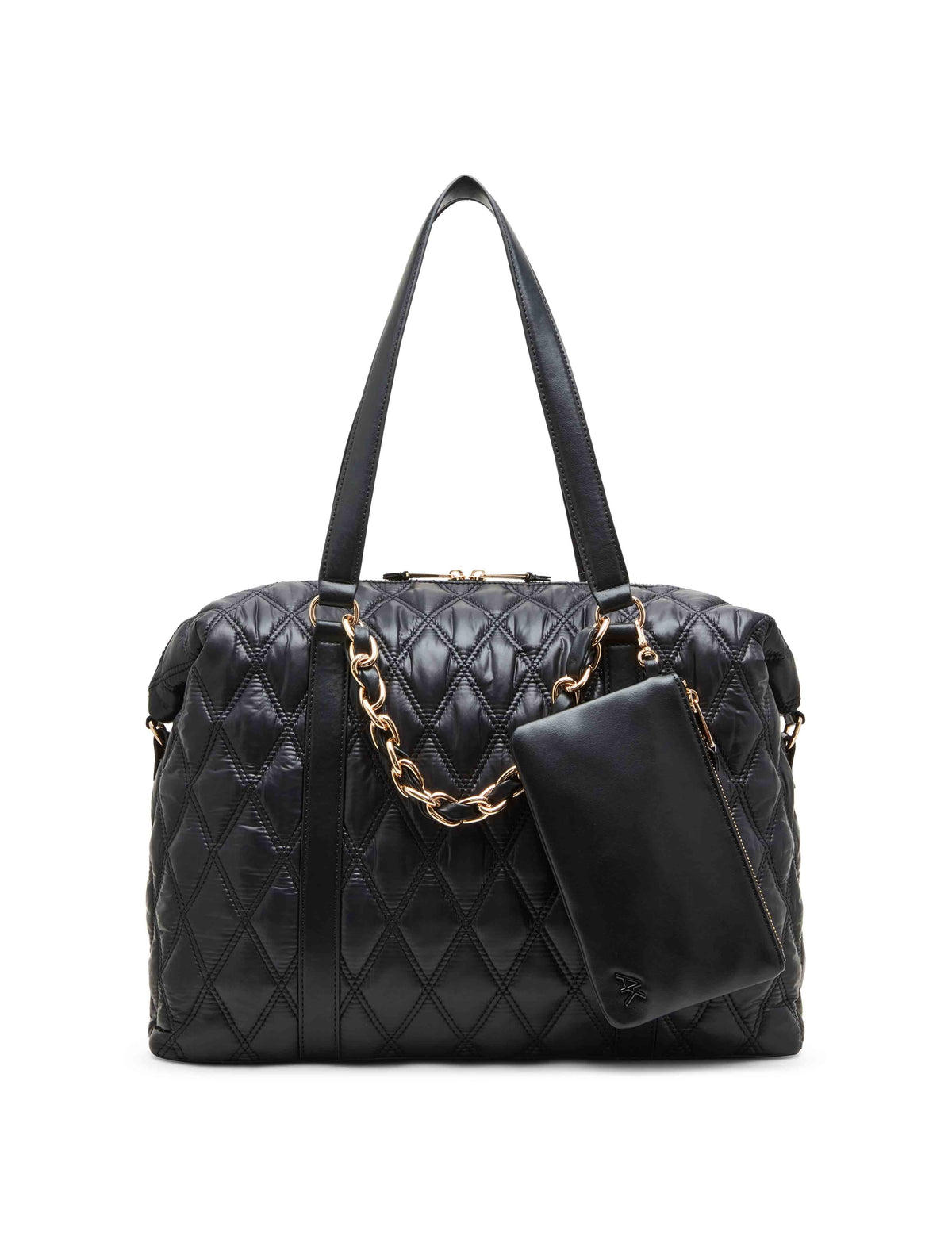 Anne Klein Black Quilt Leisure Tote &amp; Detachable Strap