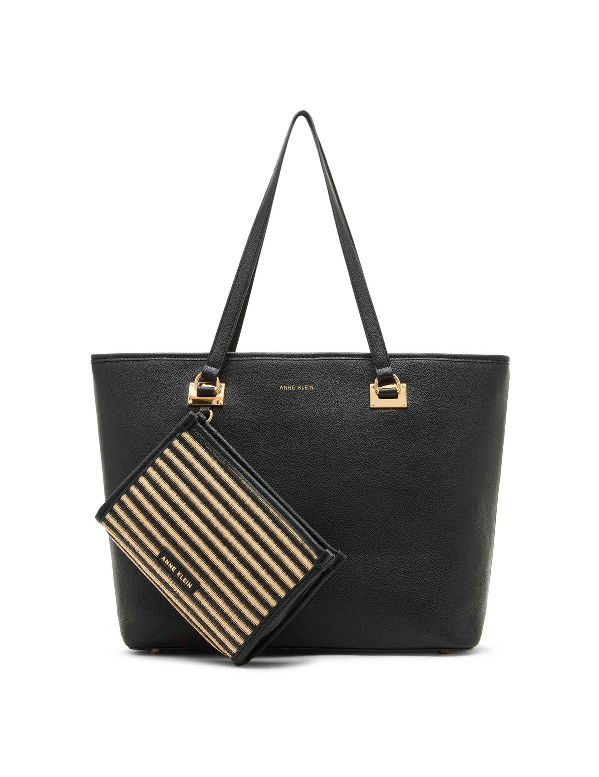 Anne Klein Black Work Tote With Pouch