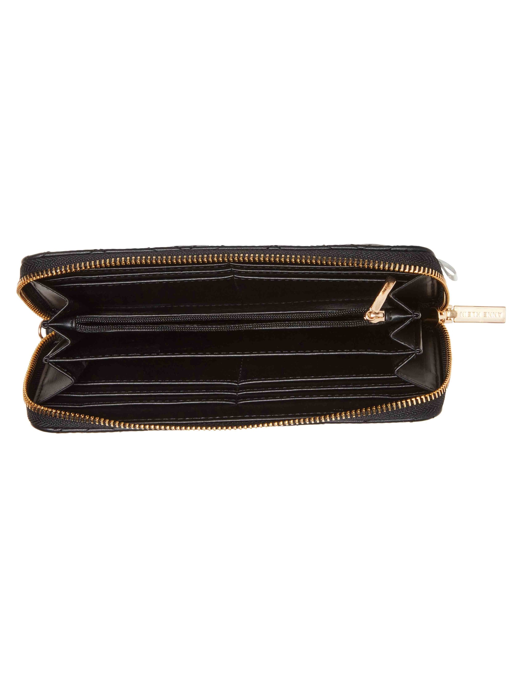  Anne Klein Round AK Zip Around Wallet, Saddle