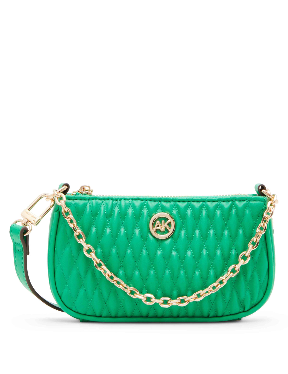 Anne Klein Grass green Mini Ruched Crossbody With Chain Swag