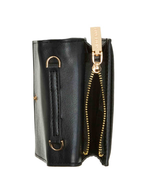 Anne Klein Mini Flap Straw Wallet With Detachable Mini Chain Strap