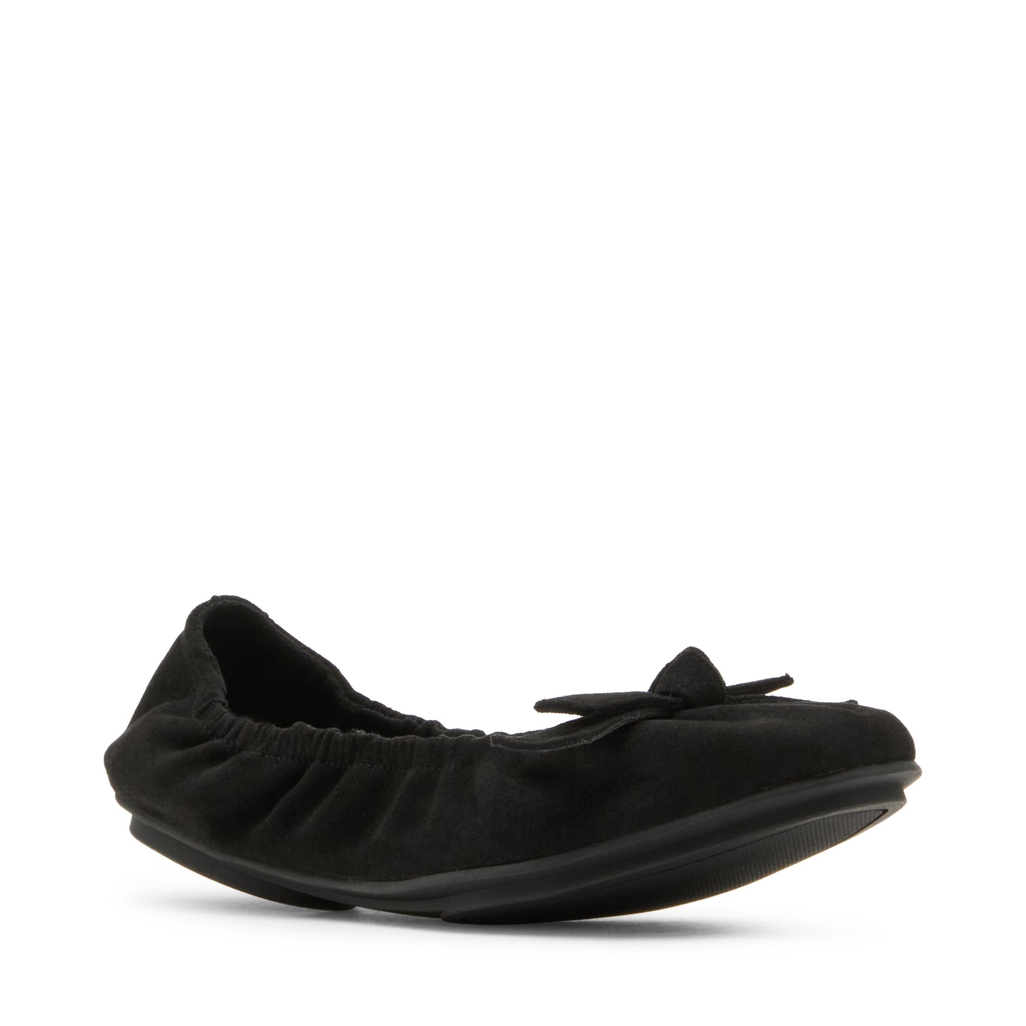 Anne Klein Black Microsuede Charity Ballet Flat