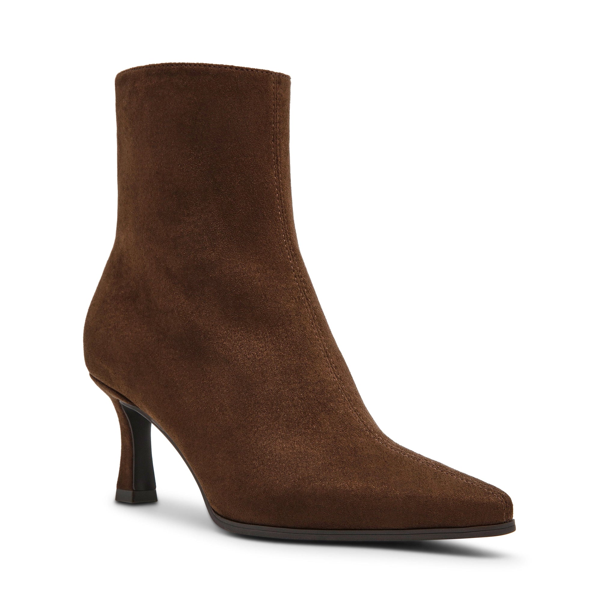 Anne Klein Brown Microsuede Cosia Ankle Bootie