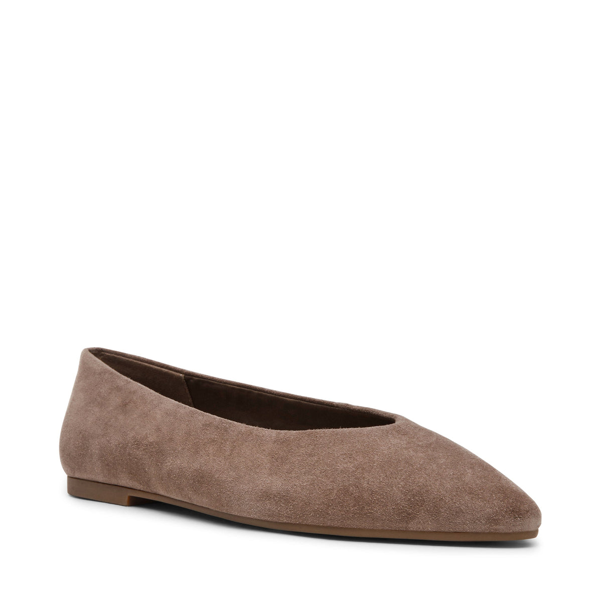 Anne Klein Taupe Suede Dakota Suede Flat