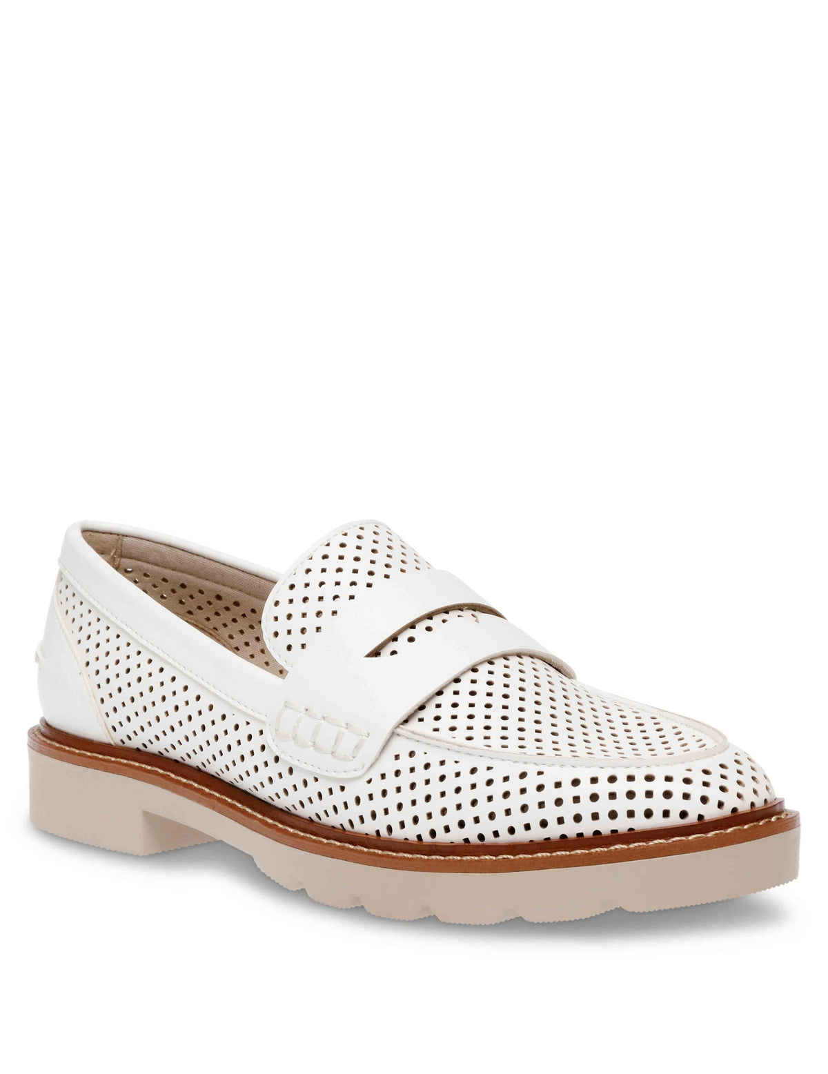 Anne Klein White Perforated Emmylou Perforated Loafer