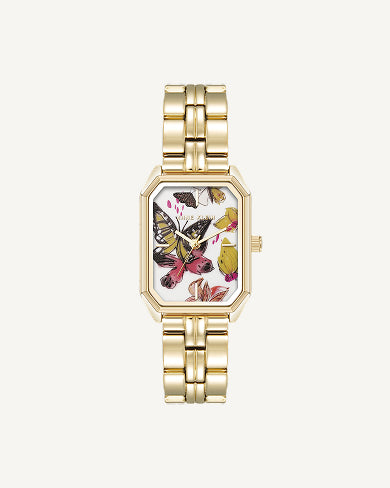 Playful artistry meets polished sophistication in this standout bracelet watch. Featuring an expressive nature-inspired dial, it adds a chic and modern touch to any jewelry collection.