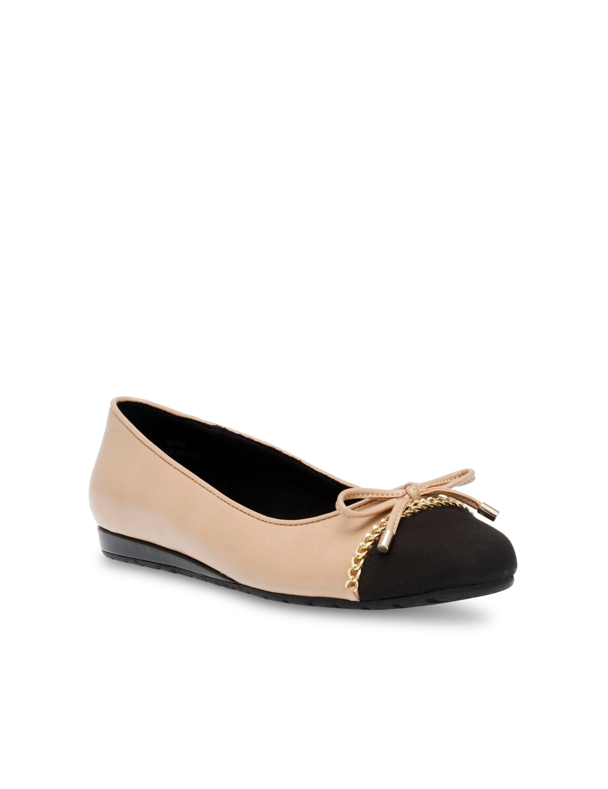 Anne Klein Nude/Black Guilia Flat- Sale