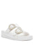 Anne Klein WHITE RAFFIA Happy Sandal