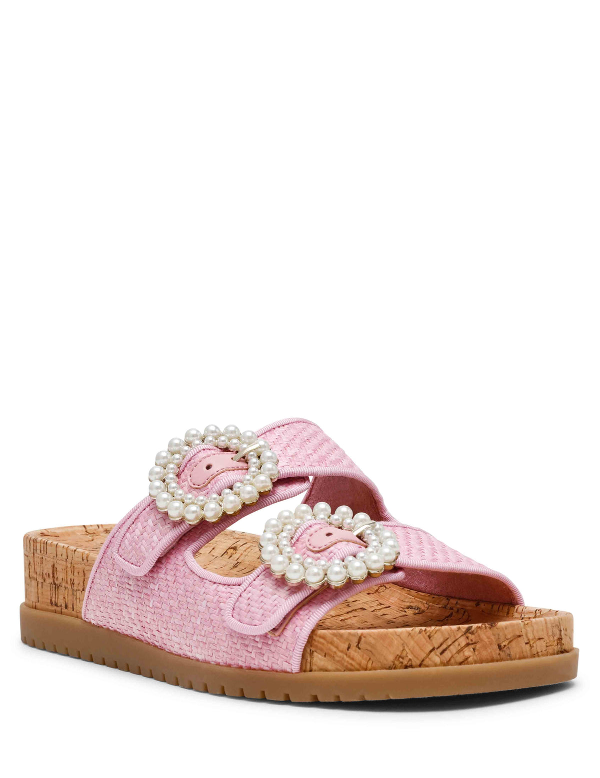 Anne Klein PINK RAFFIA Happy Sandal