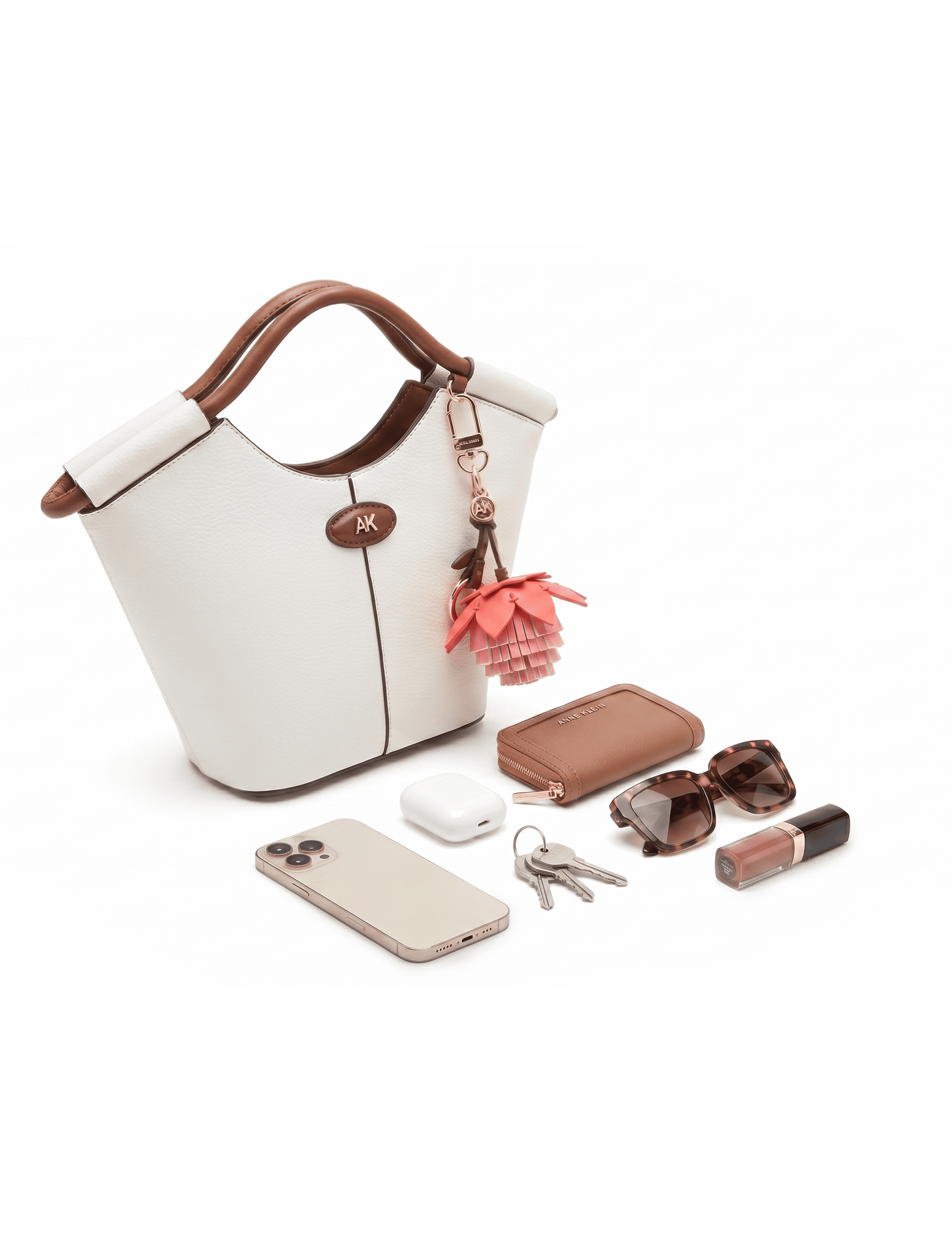Anne Klein Small Tote Bag with Bag Charm