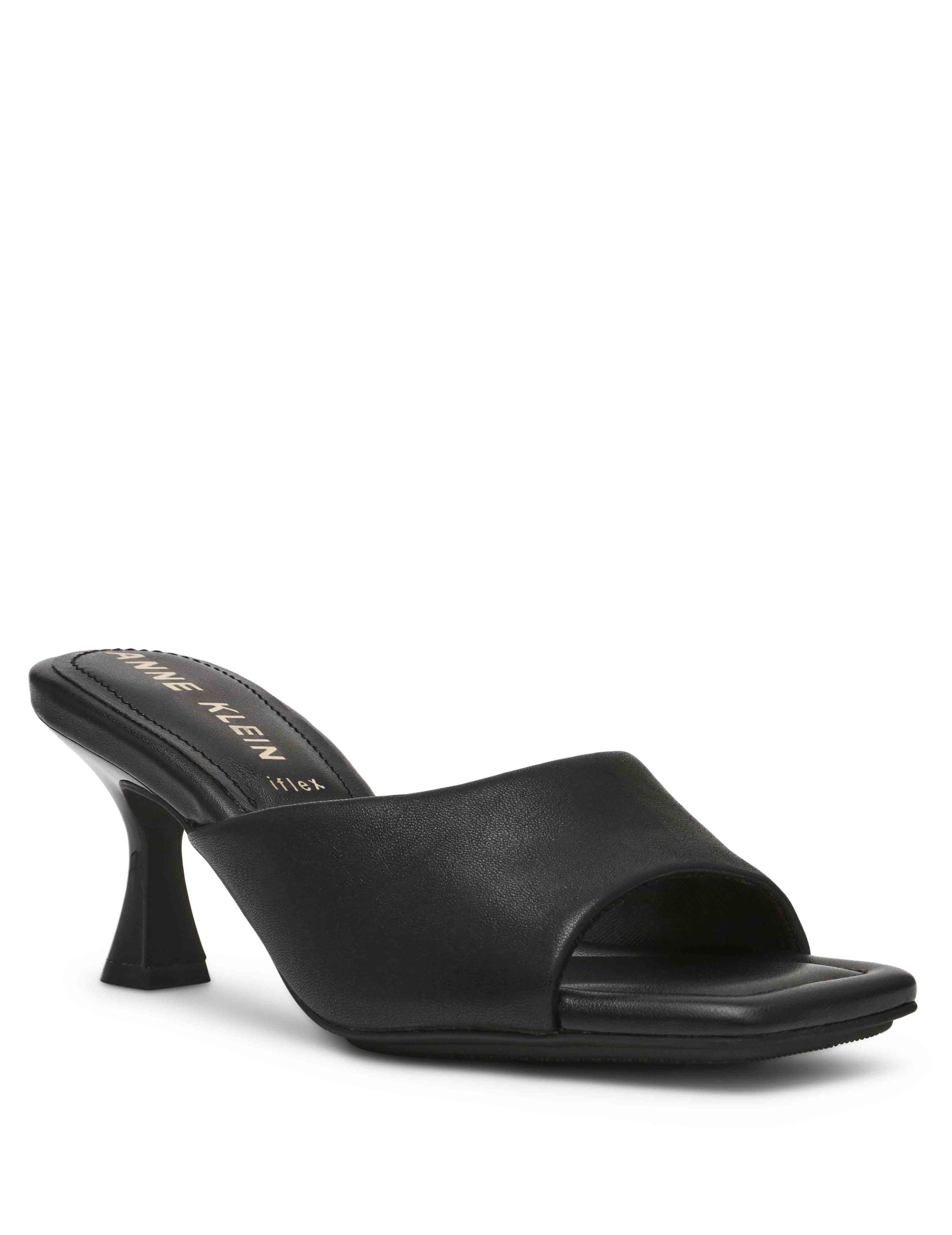 Anne Klein BLACK SMOOTH Jerilyn Heeled Mule