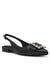 Anne Klein BLACK RAFFIA Kenni Sling Back Flat