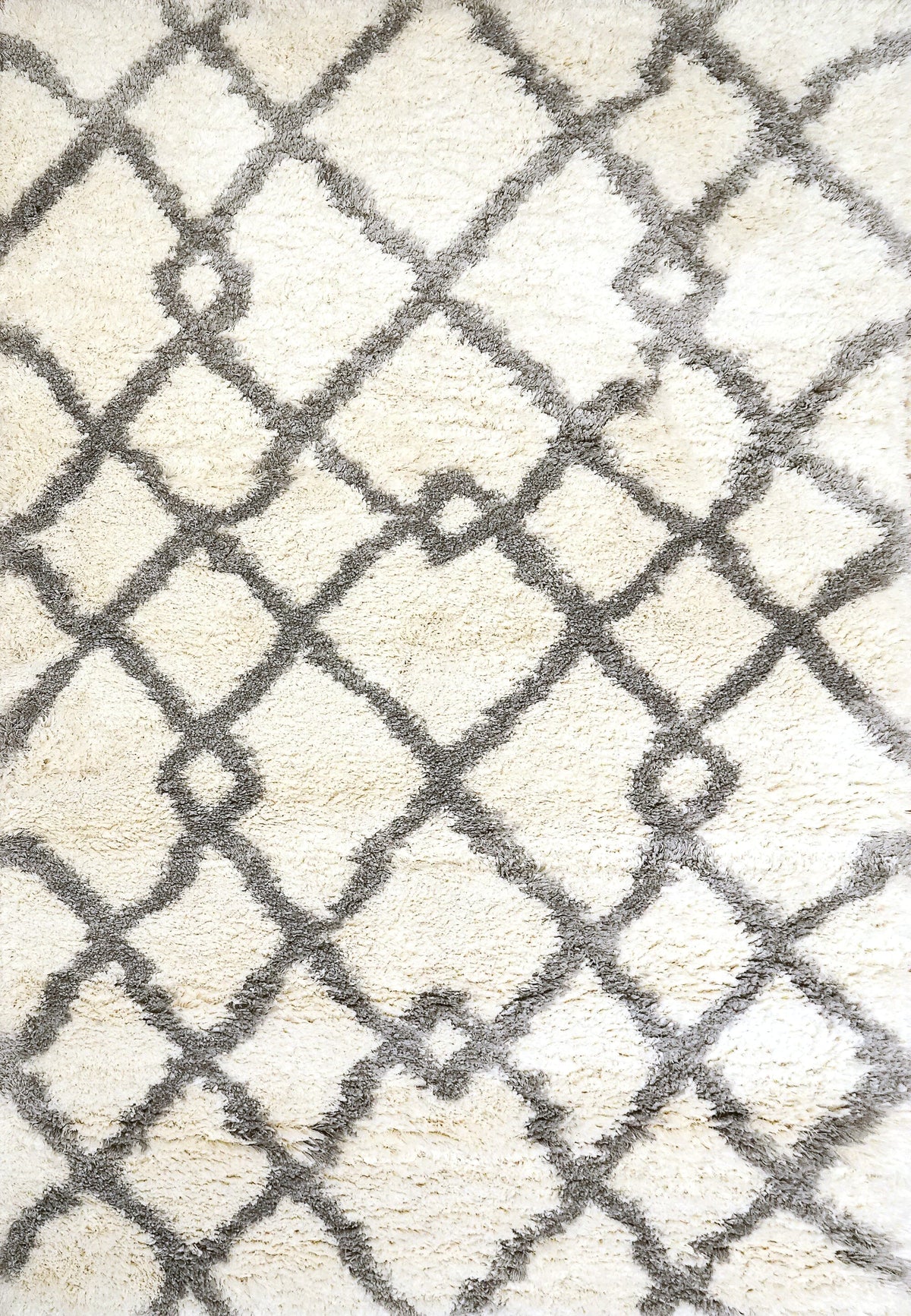 Anne Klein Ivory/Light Grey The Printed Posh Contemporary Rug Collection