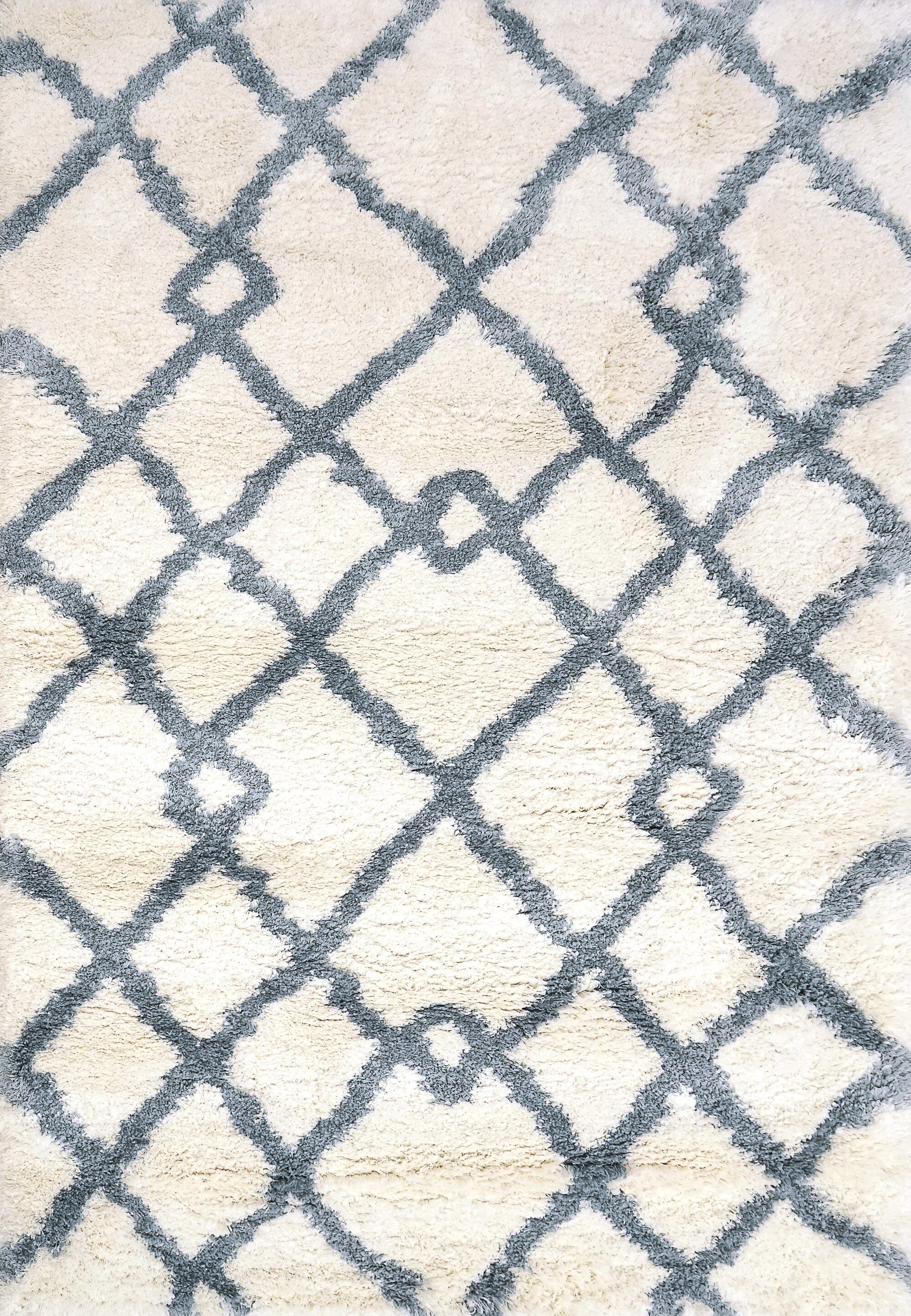 Anne Klein Ivory/Blue The Printed Posh Contemporary Rug Collection