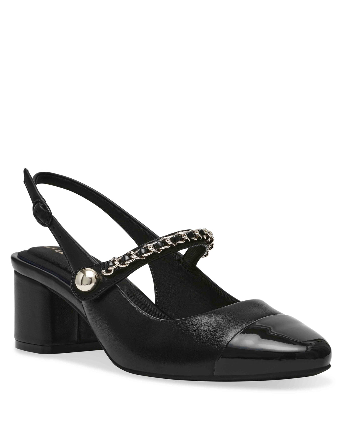 Anne Klein BLACK SMOOTH Padova Block Heel