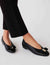 Anne Klein Black Smooth Willow Ballet Flat