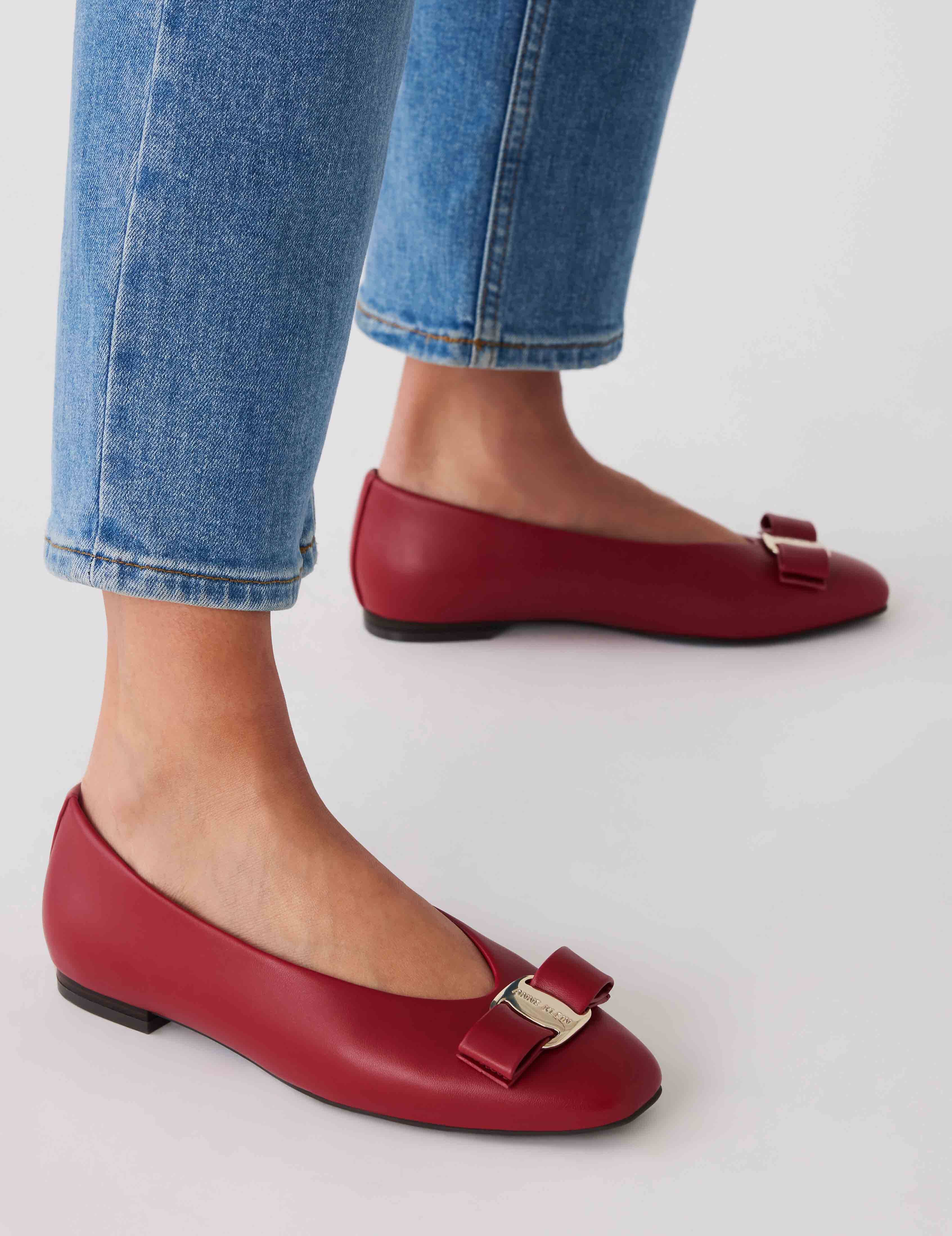 Anne klein red flats on sale