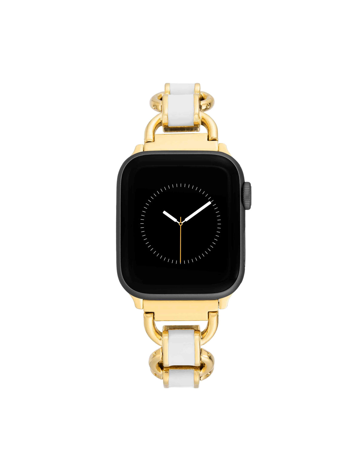 Anne Klein White/Gold-Tone Enamel Link Bracelet Band for Apple Watch®