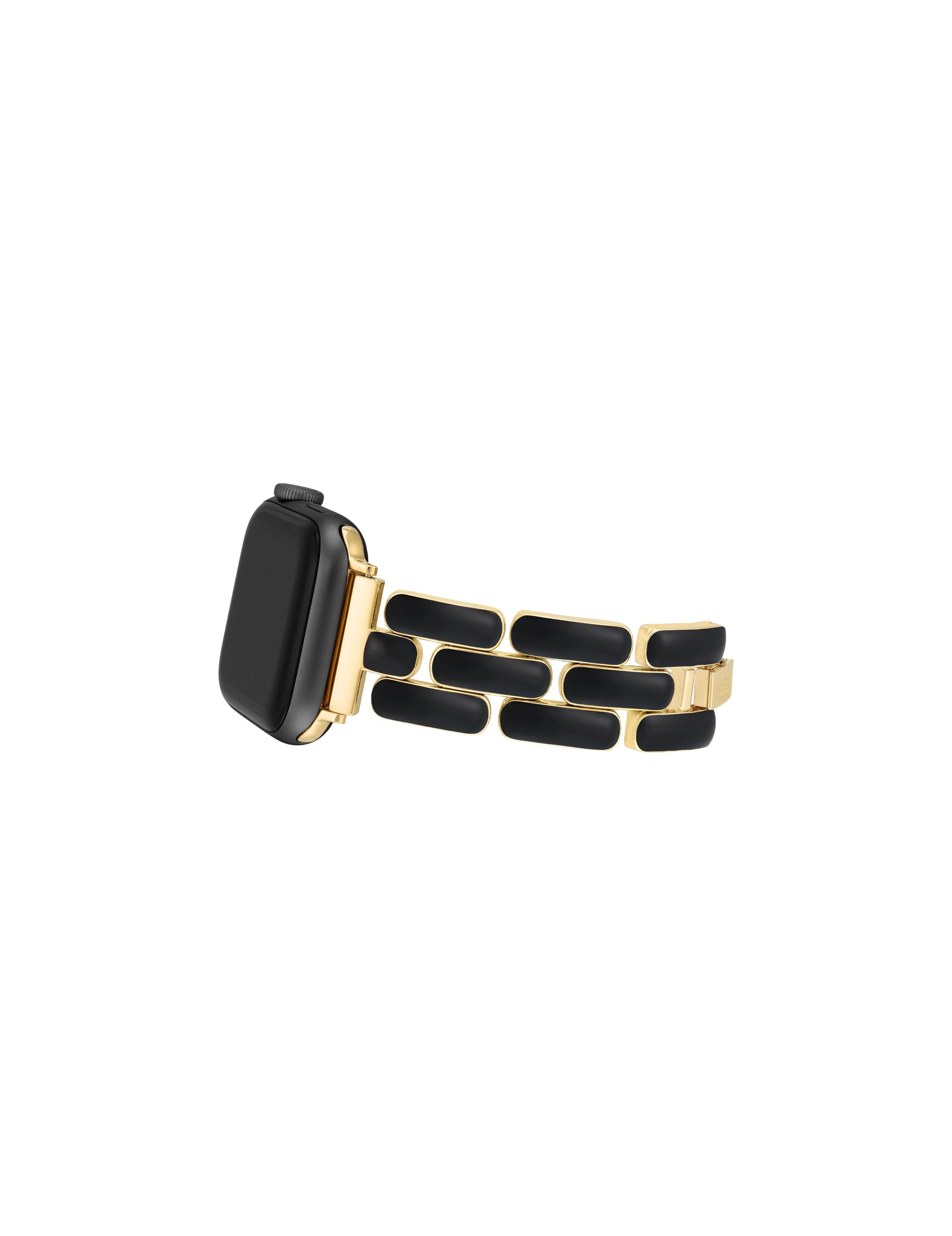 Anne Klein Gold-tone/Black Enamel Link Bracelet for Apple Watch®