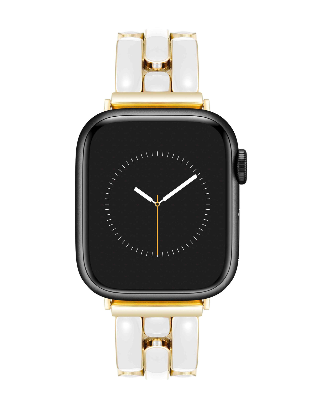 Anne Klein Gold-Tone/White Enamel Link Bracelet for Apple Watch®