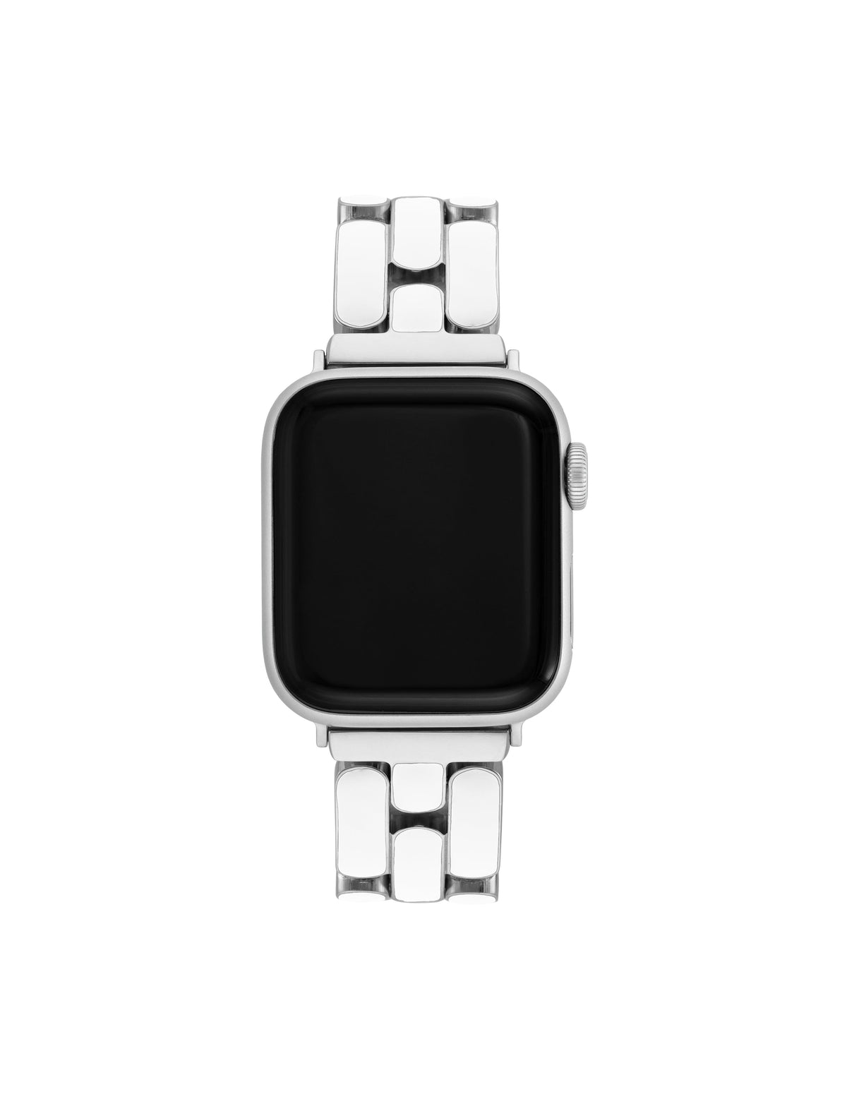 Anne Klein Silver-tone/White Enamel Link Bracelet for Apple Watch®
