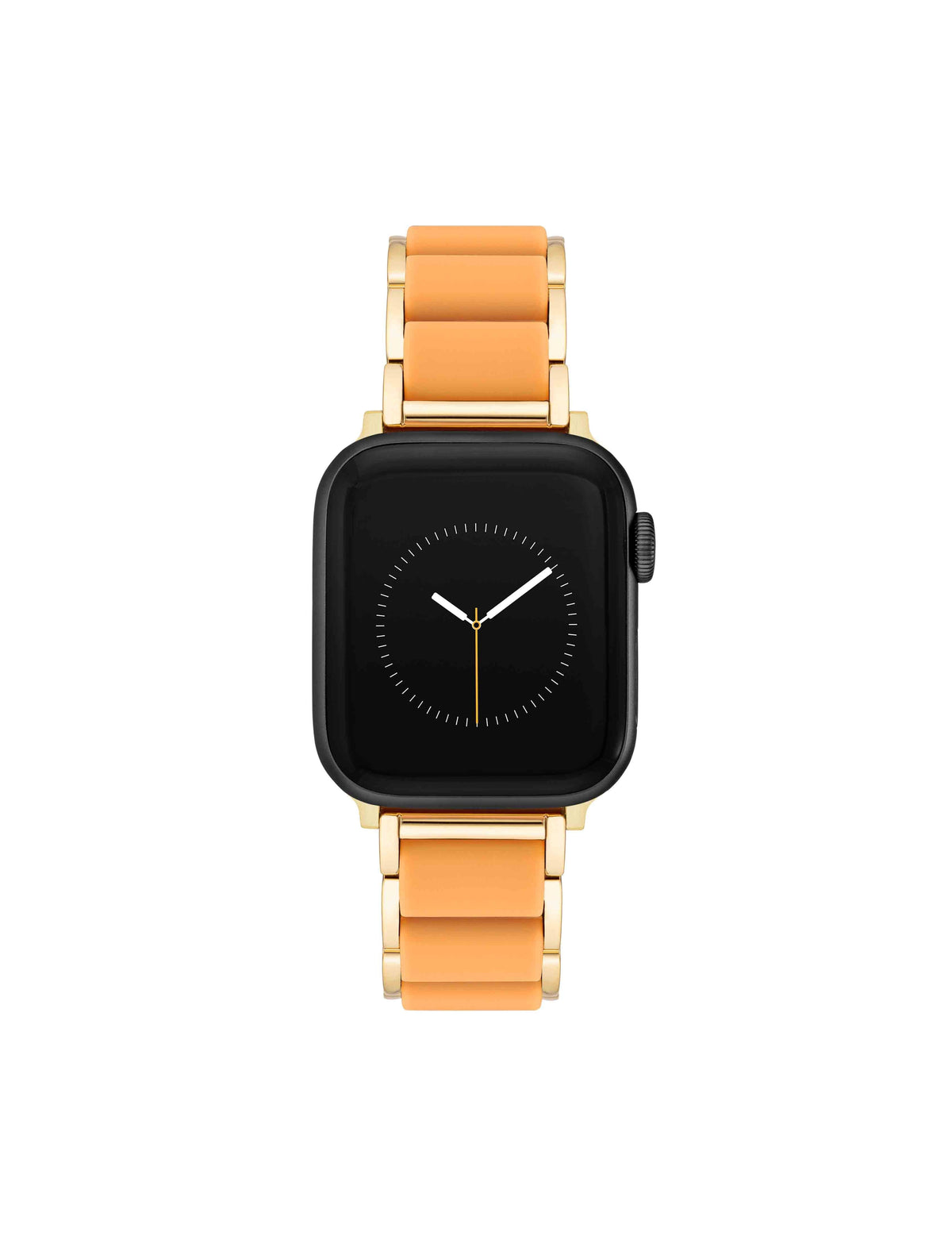 Anne Klein Coral/Gold-Tone Rubberized Link Bracelet Band for Apple Watch¨