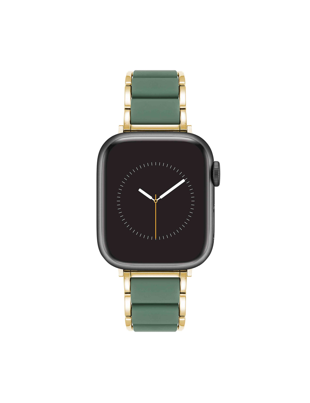 Anne Klein Gold-Tone/Green Rubberized Link Bracelet Band for Apple Watch®