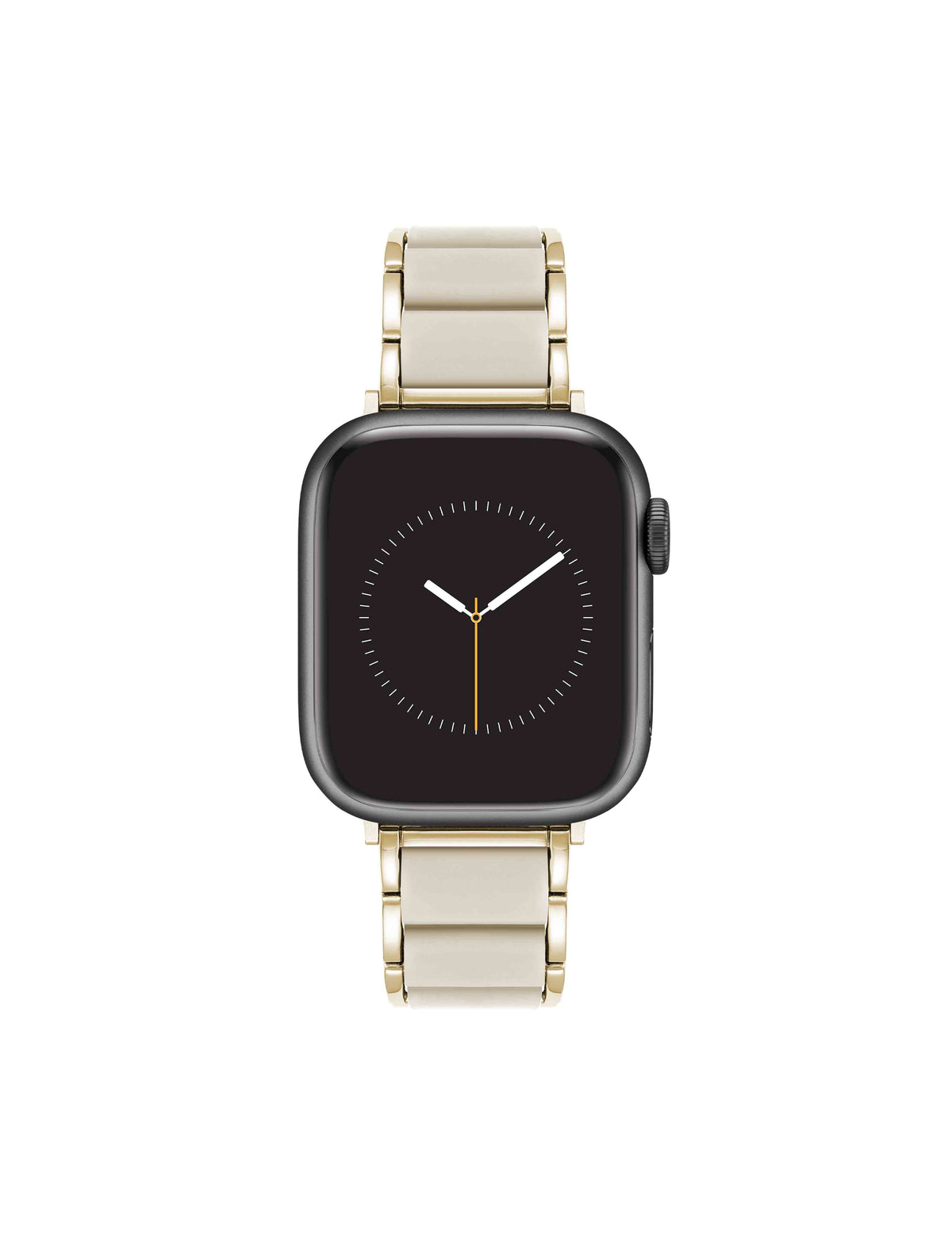 Anne Klein Ivory/Gold-Tone Rubberized Link Bracelet Band for Apple Watch®